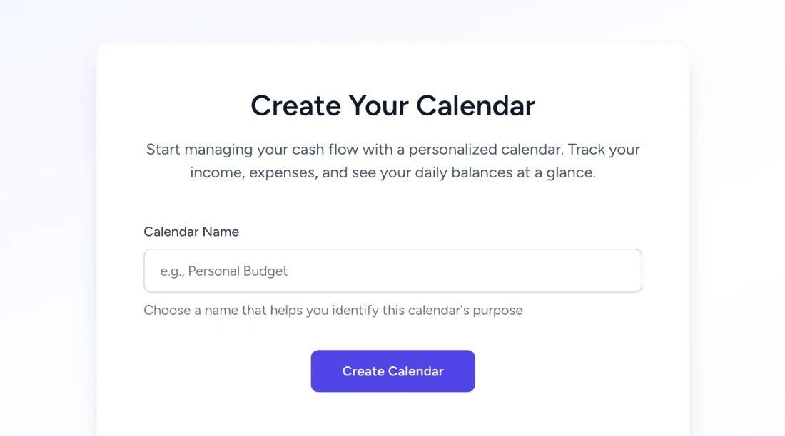 Create a Calendar - Light Mode